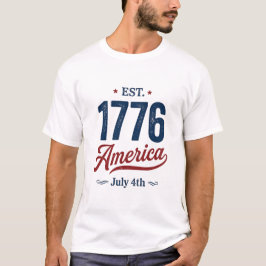 Camiseta 4 de julio rojo blanco y azul 