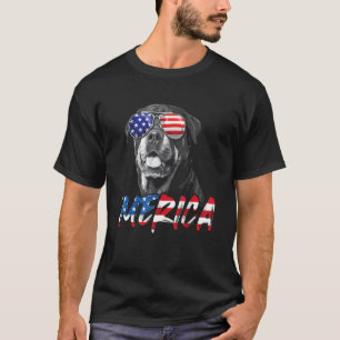Camiseta 4 De Julio Rottweiler Bandera Americana Patrio