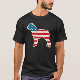 Camiseta 4 De Julio Rottweiler Bandera Americana Perro Ee.U