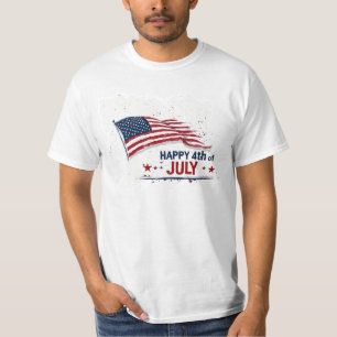 Camiseta 4 de julio - Salpicadura de pintura de bandera est