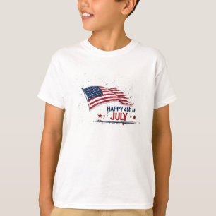 Camiseta 4 de julio - Salpicadura de pintura de bandera est