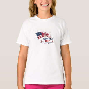 Camiseta 4 de julio - Salpicadura de pintura de bandera est