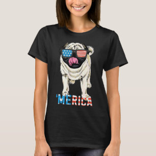 Camiseta 4 de julio: Shirt Gift Men Women Kids Merica Pug U