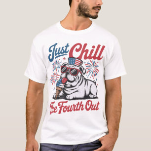 Camiseta 4 de Julio Solo Relájate El Cuarto Perro Salchicha