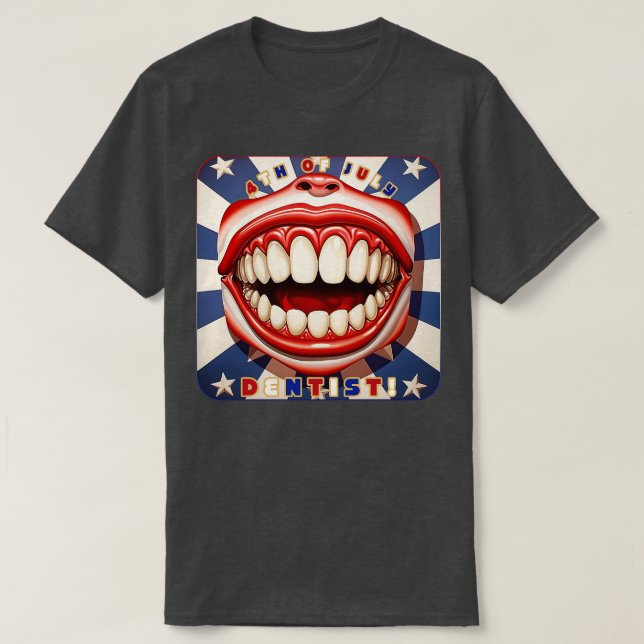 Camiseta 4 de julio Sonrisa dentista (Diseño del anverso)