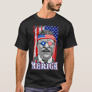 Camiseta 4 De Julio Theodore Roosevelt Merica Patriótica Ee