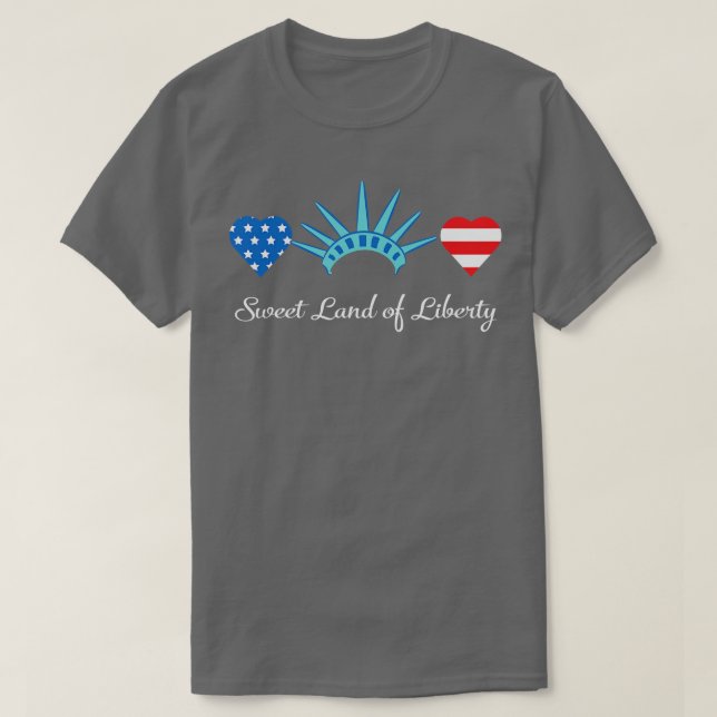 Camiseta 4 de julio Tierra Dulce de la Libertad (Diseño del anverso)