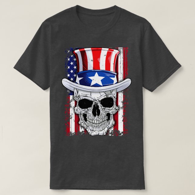 Camiseta 4 de julio Tío Sam Bandera Americana Hombres Mujer (Diseño del anverso)