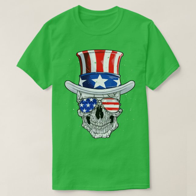 Camiseta 4 de julio Tío Sam Bandera Americana Hombres Mujer (Diseño del anverso)