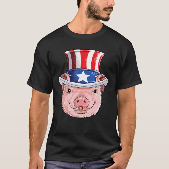 Camiseta 4 De Julio Tío Sam Hombres Bandera Americana (Anverso)