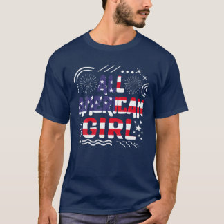 Camiseta 4 De Julio Todo El Chica Estadounidense Fuego A La