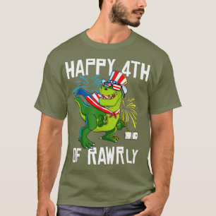 Camiseta 4 De Julio Trex Patriótico Dinosaurio T Rex