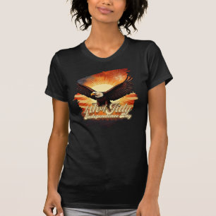 Camiseta 4 de Julio – Tributo Majestuoso al Águila y Fuegos