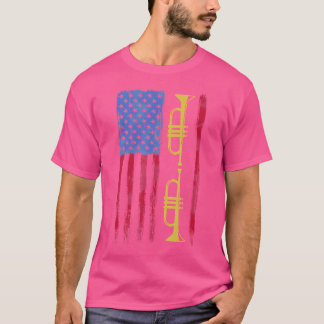 Camiseta 4 De Julio Trumpet, Patriota De La Bandera De Los