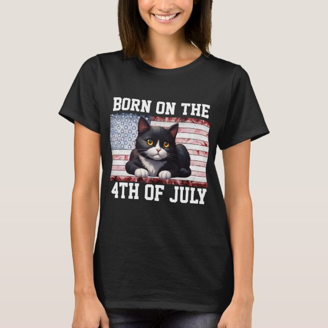 CAMISETA 4 DE JULIO TUXEDO CAT T-SHIRS (Anverso)