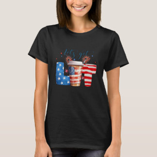 Camiseta 4 de julio Vamos a tomar un café Fiesta ligero