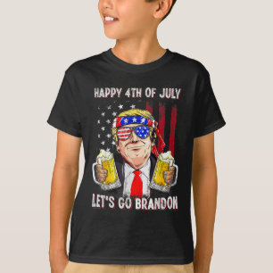 Camiseta 4 de julio Vamos Cerveza Brandon Trump Cerveza Ame