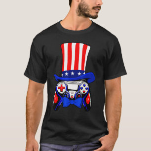 Camiseta 4 De Julio Video Controller Game Gamer Niños Boys