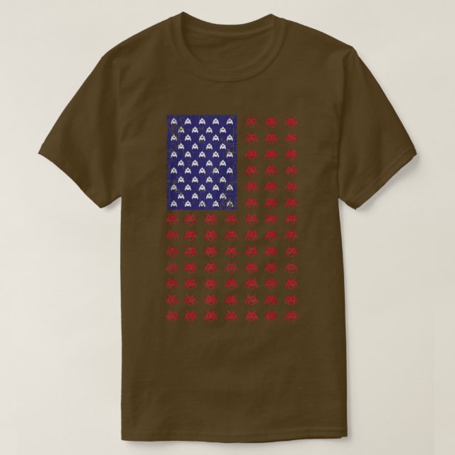 Camiseta 4 De Julio Video Game Gamer 80 Arcade USA Flag K (Diseño del anverso)