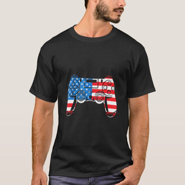 Camiseta 4 De Julio Video Game Gamer Controller American F (Anverso)