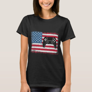 Camiseta 4 De Julio Videojuego Jugador Niños Hombres USA 