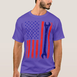 Camiseta 4 de julio Vin mecánico de la bandera estadouniden