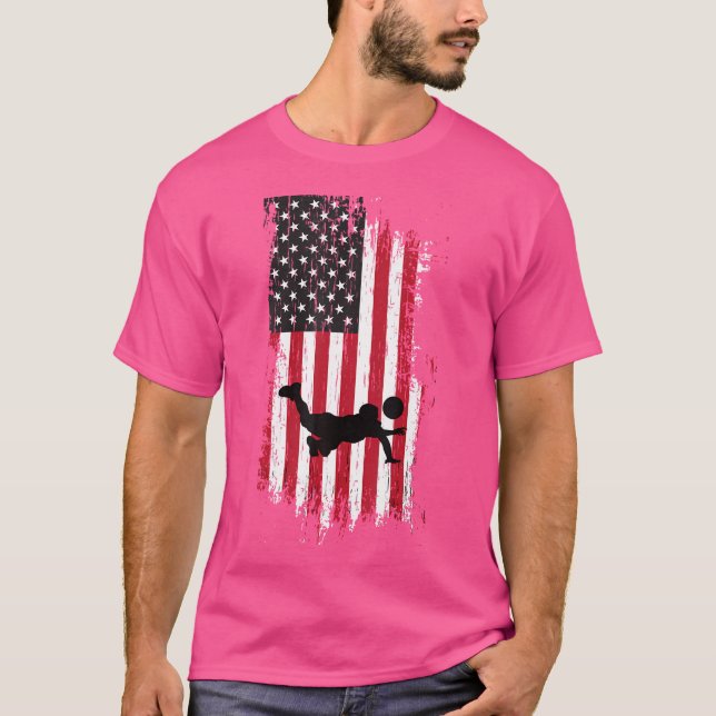 Camiseta 4 De Julio Voleibol Bandera Americana Voleibol (Anverso)