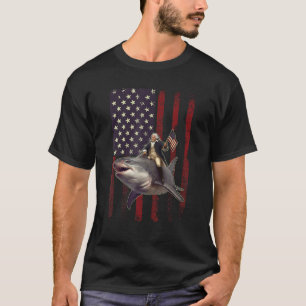 Camiseta 4 de julio Washington Riding Shark USA American F