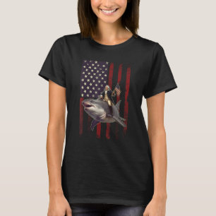 Camiseta 4 de julio Washington Riding Shark USA American F