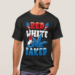 Camiseta 4 De Julio Weed Red White Cayó Gracioso