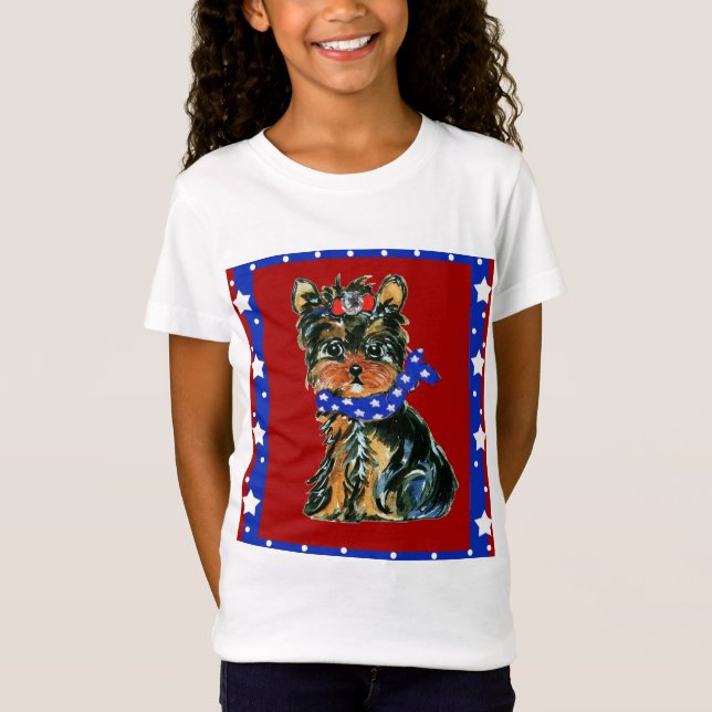 Camiseta 4 de julio Yorkie Poo (Anverso)