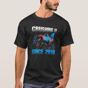 Camiseta 4 Desde 2018 Monster Truck 4th Birthda