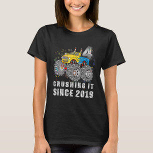 Camiseta 4 Desde 2019 Monster Truck 4th Birthda