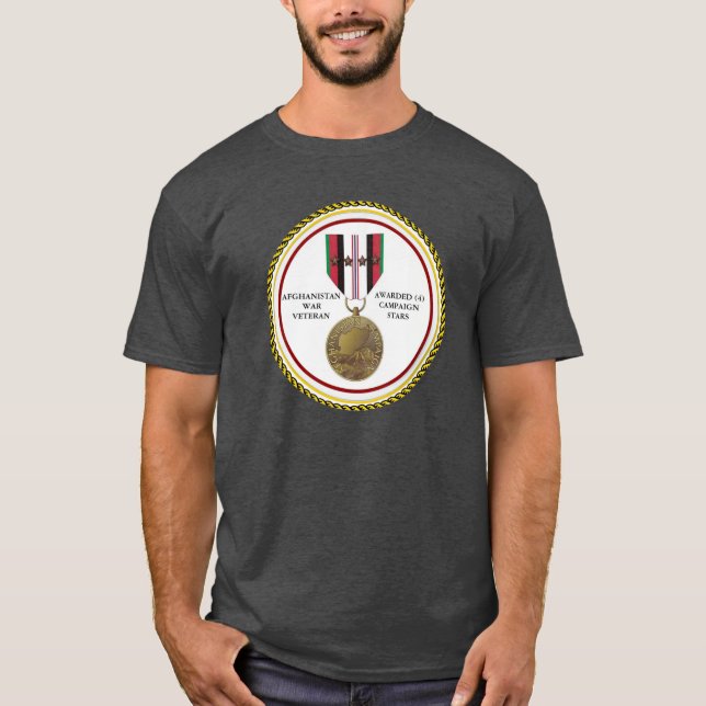 CAMISETA 4 ESTRELLAS DE CAMPAÑA VETERANO DE GUERRA EN AFGAN (Anverso)