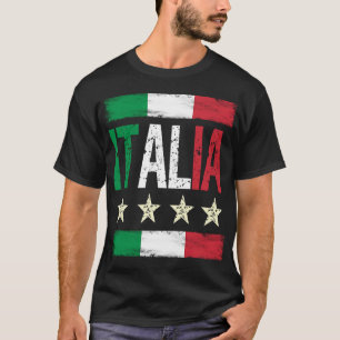 Camiseta 4 Estrellas Italia con bandera italiana retro pert