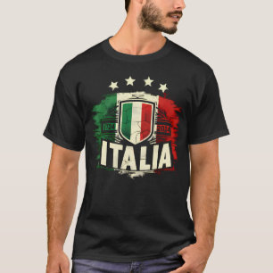 Camiseta 4 Estrellas Italia con bandera italiana retro pert