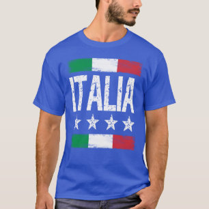 Camiseta 4 Estrellas Italia con bandera italiana retro pert