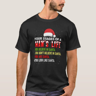 Camiseta 4 etapas de Man Life Funny Santa Navidades Papi C