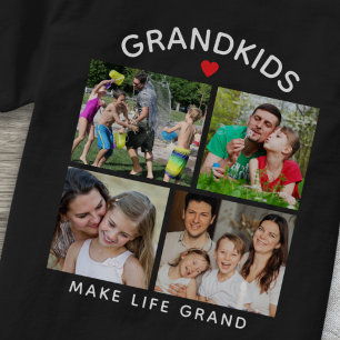 Camiseta 4 Fotos Nietos Hacen La Vida Grandiosa Abuelo Abue