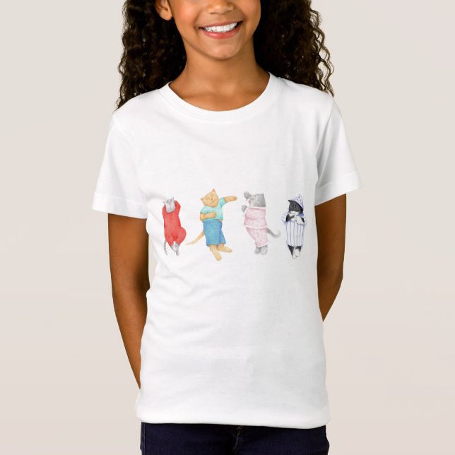Camiseta 4 GATOS EN PAJAMAS Chicas Babydoll T Shirt (Anverso)