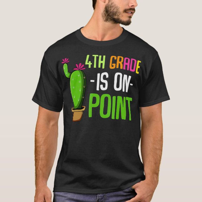 Camiseta 4° Grado Es Gracioso El Profesor De Cactus Qu (Anverso)