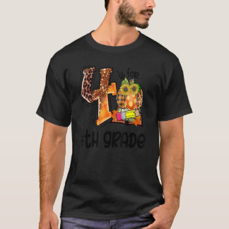 Camiseta 4 Is For 4th Grade Leopard Pumpkin Teacher Fall Th