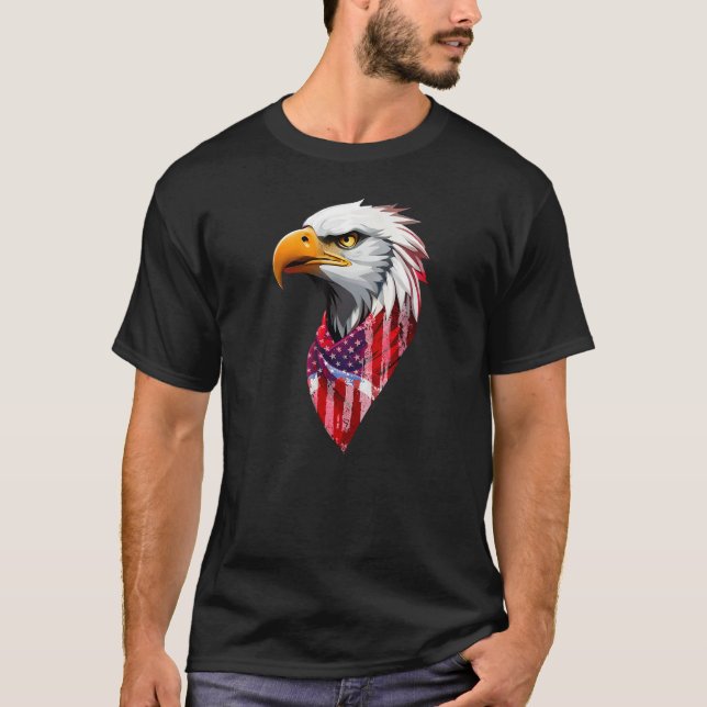 Camiseta 4 jul. Bandera del águila estadounidense Día de la (Anverso)