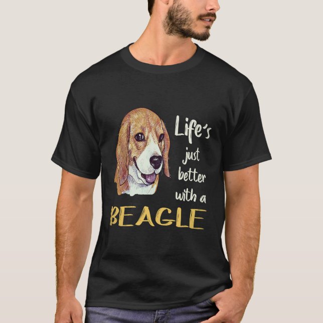 Camiseta 4 La vida es mejor con un Beagle (Anverso)