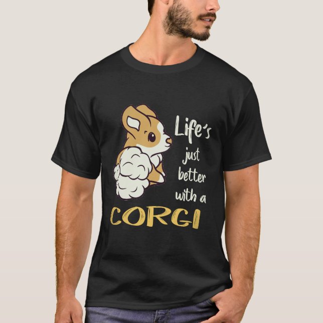 Camiseta 4 La vida es mejor con un Corgi (Anverso)