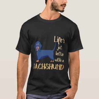 Camiseta 4 La vida es mejor con un dachshund