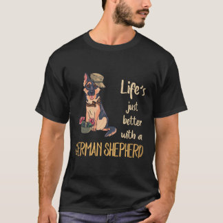 Camiseta 4 La vida es mejor con un pastor alemán