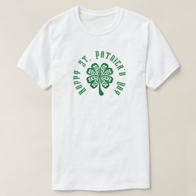 Camiseta 4 Leaf Clover - Feliz Día de San Patricio (Diseño del anverso)