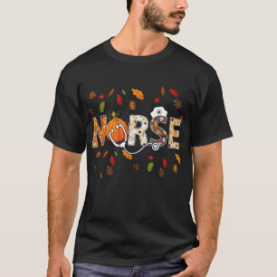 Camiseta 4 m85 Enfermera Hoja de Maple Caída Vibes de Otoño