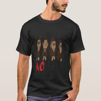 Camiseta 4 monos sabios con escote